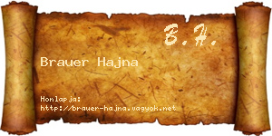 Brauer Hajna névjegykártya